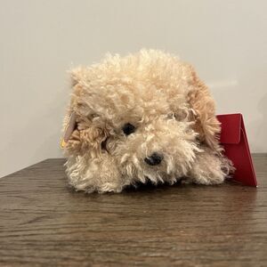 NWT FAO Schwarz Mix Pups Tan COCKAPOO 13" Laying Plush Puppy Dog Adopt A Pets